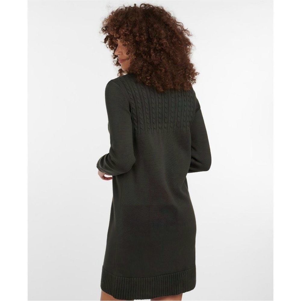NWT Barbour Stitch Guernsey Dress Olive 14 - Picture 2 of 16
